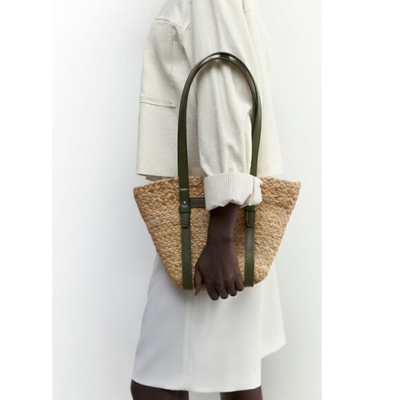 NWT Zara Jute Midi Tote Bag - Picture 6 of 9